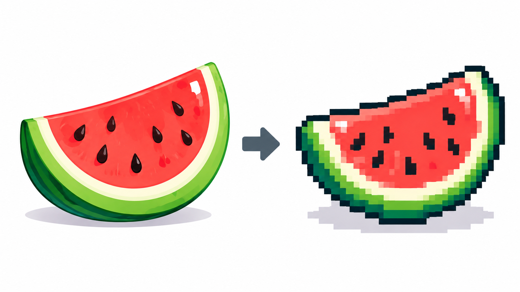 Smooth gradient orb converted into clean quantized pixel art