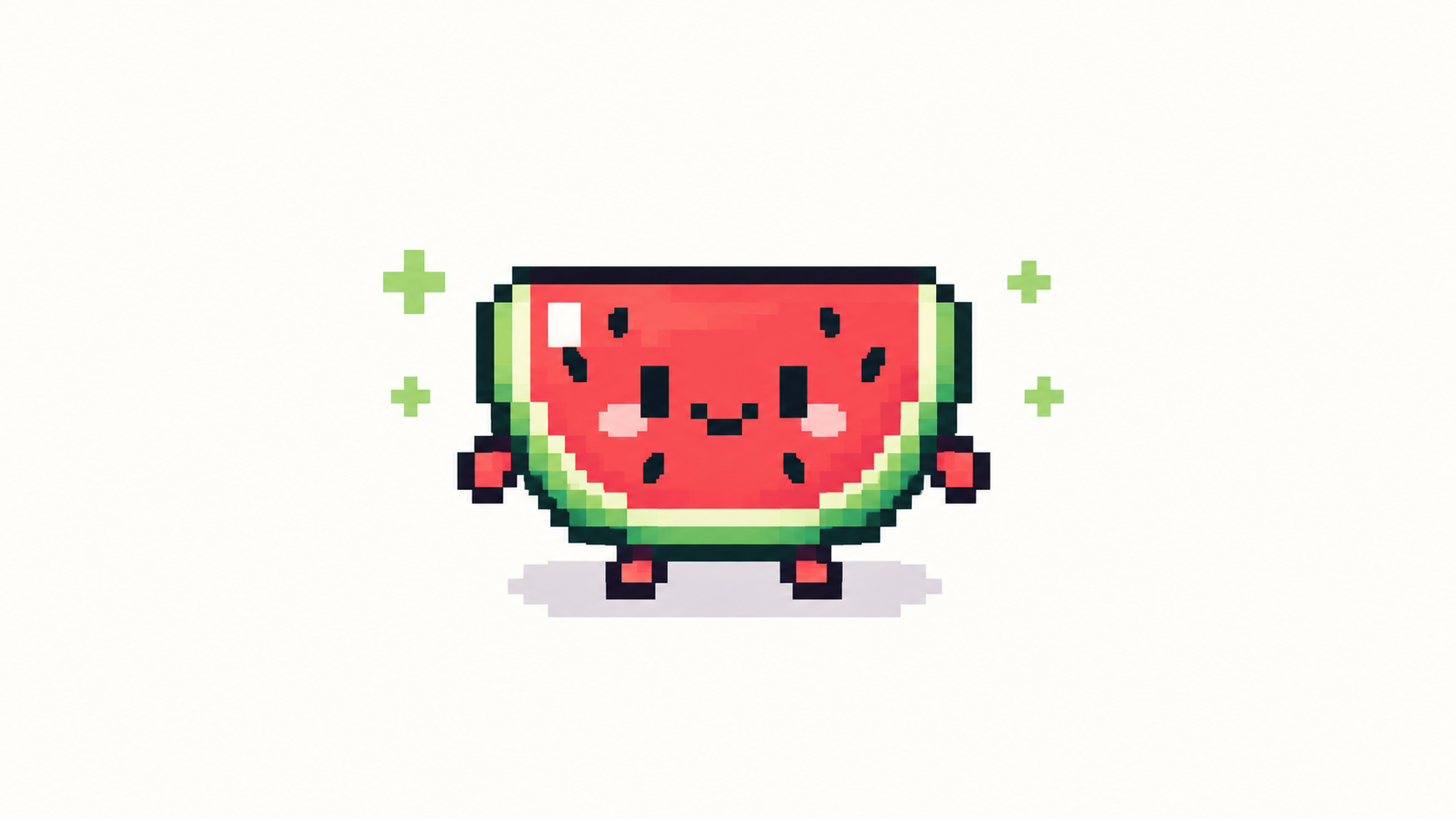 Pixel art slime character drawn with visible square pixels